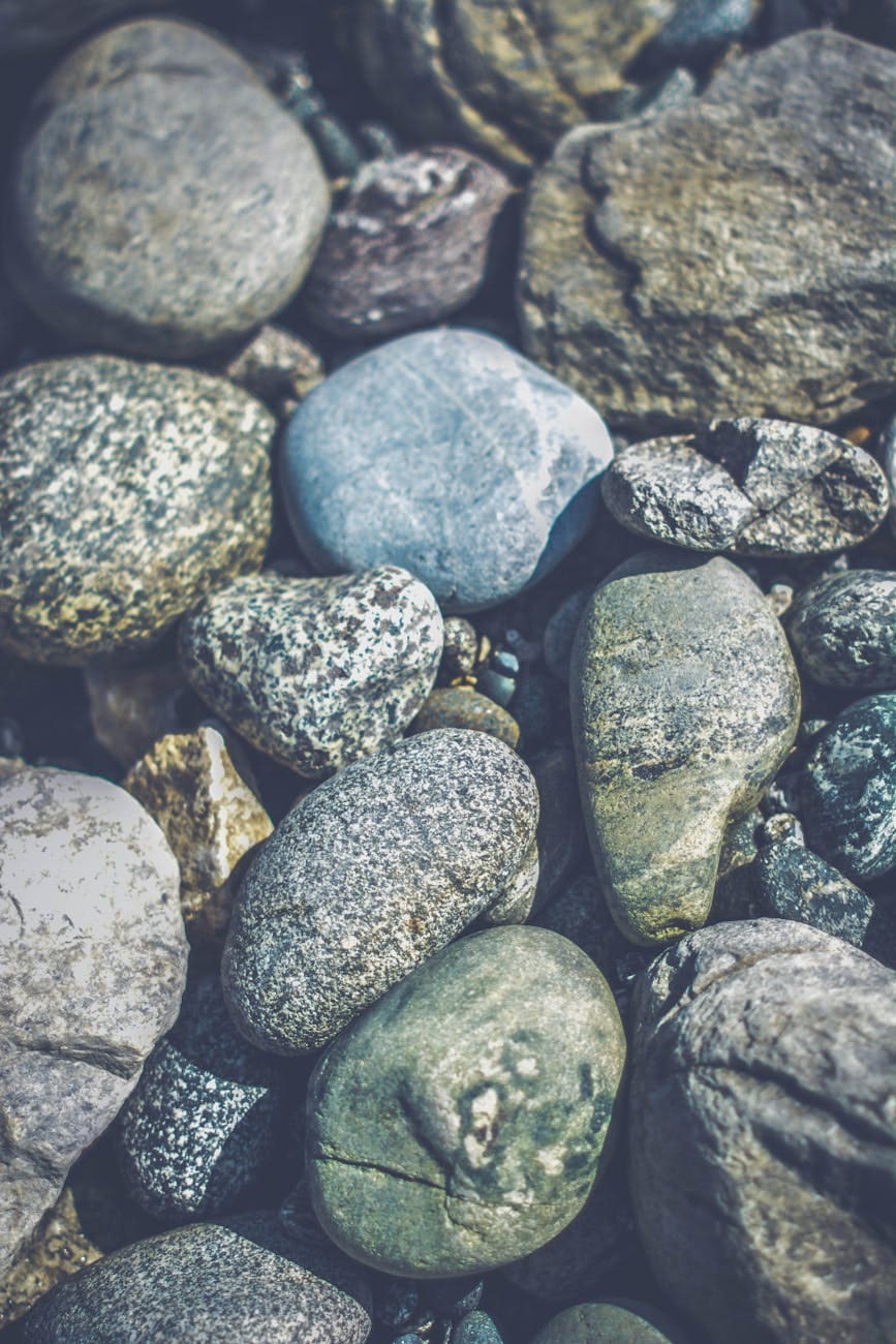 white brown and black stone