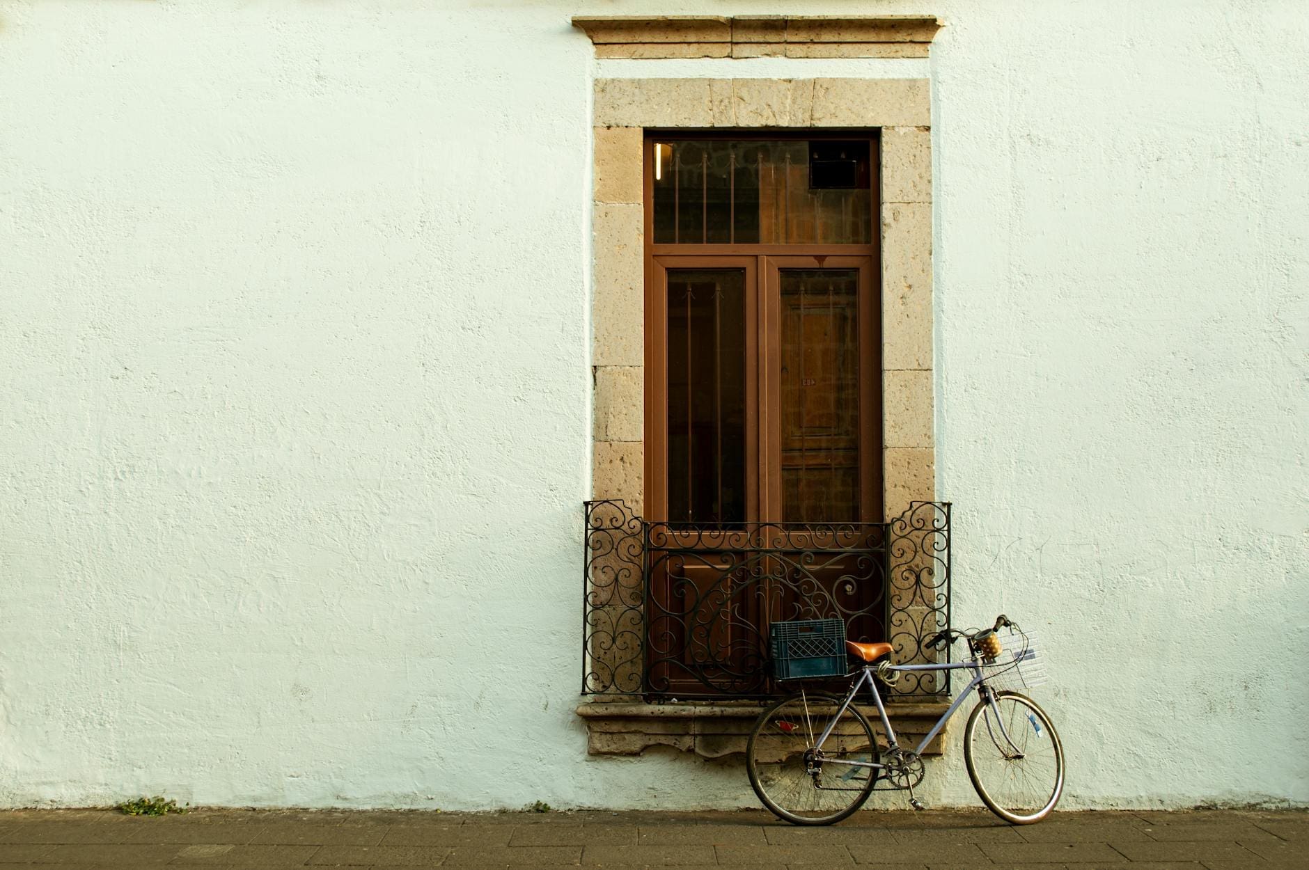 bike in front of a window
