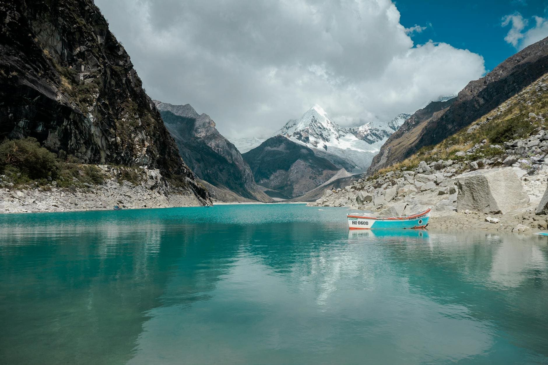 lake in valley in mountains
